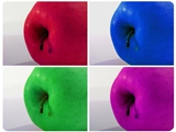 four apples in color