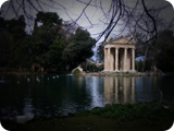 laghetto e tempio di esculapio (villa borghese)