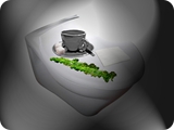 Déjeuner avec l'herbe et sur les toilettes